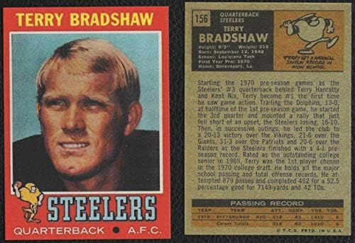 1971 Топпс #156 Тери Бредшо дебитант картичка Питсбург Стилерс Препечаток - Фудбалска картичка