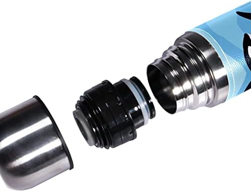 SDFSDFSD 17 мл вакуум изолирани не'рѓосувачки челични шише со вода спорт спортско патување со чаша од колба оригинална кожа