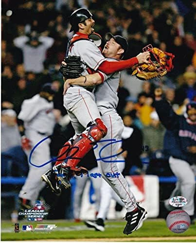 Алан Ембри Бостон Ред Сокс Последен излез Светска серија 2004 Акција потпишано 8x10 - Автограмирани фотографии од MLB