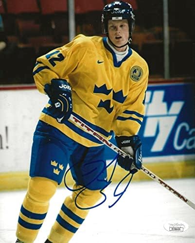 Даниел Седин Ванкувер Канукс потпишан тим Шведска 8x10 Фото автограмираше JSA - Автограмирани НХЛ фотографии