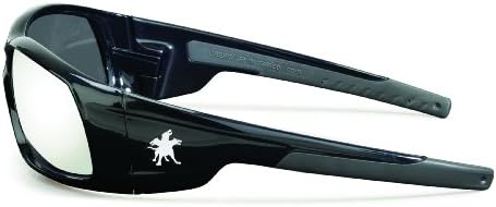 Безбедносни екипи MCR SR118B Swagger Изгледај поликарбонат двојни леќи со очила со полирана црна рамка и сини леќи со огледало