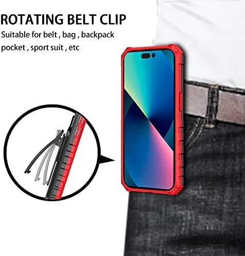 Торба за мобилни телефони торба компатибилна со Samsung Galaxy A42 5G Case со 360 ° Rotation Belt Clip Clip Holder, воена заштита