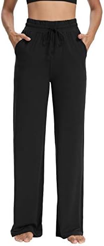 Сарин Метјус женски јога џемпери широки нозе дневни пижами панталони удобни тренинзи за тренингот џогери панталони со џебови