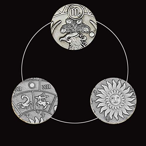 Реплика комеморативна монета Зодијак комеморативна монета злато-позлатена констелација на медал за медал за колекција скорпија