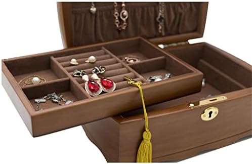Ммлзел Исклучителна Европска Ретро Дрвена Рачна Кутија За Накит За Накит Кутија За Накит Со Брава