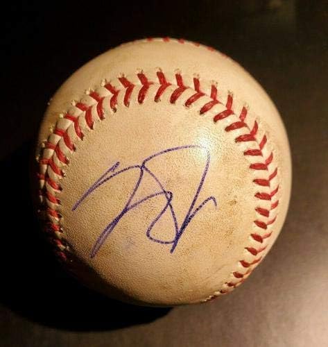 Играта Мајк Пастрмка 2019 користеше фаул топка потпишана MLB Baseball JSA Authentic Auto MVP - MLB игра користена бејзбол