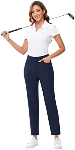 Panенски голф панталони со џебови лесен qucik сув обичен 7/8 работни панталони за глуждот за жени