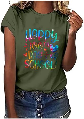 Маица тинејџерски девојки есен лето моден моден памук памук екипаж, цветен графички бренд блуза за блузи за жени ај