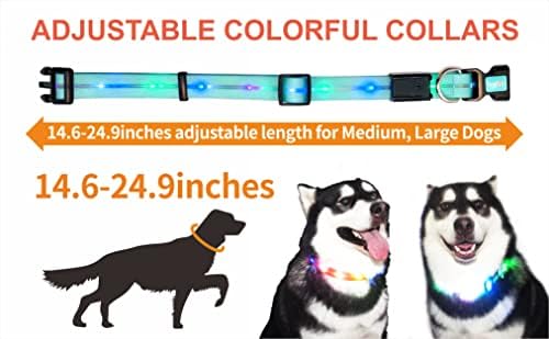 ЛЕД Куче Јака Светлина, Осветлување Куче Јаки, USB Полнење Светла Трепка Куче Јака со Водоотпорен, Осветлена Безбедносна