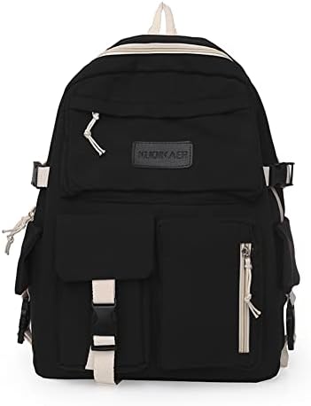 Едноставно платно ранец со голем капацитет Студентски хит лаптоп во боја, средношколска торба, случајно патување со преносен