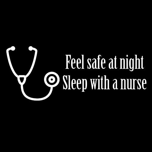 Смешно се чувствувате безбедно во текот на ноќта, спијте со медицинска сестра 6 винил налепница