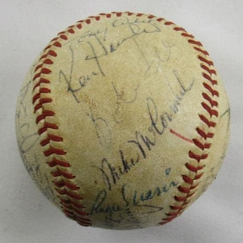 1965 година, сенатори на Јанки, потпишани бејзбол Мики Мантл Роџер Марис +27 ПСА/Д - Автограмски бејзбол