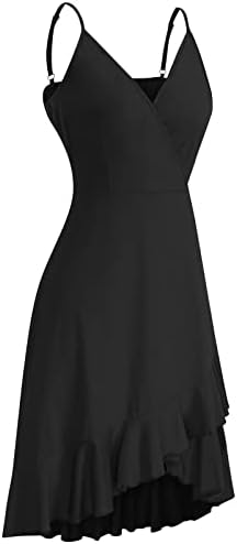 Канцеларија летен туничен фустан за жени резервоари Encanto плус големина v вратот ладно вклопена цврста боја на фустан за фустан