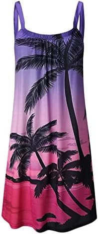 Ксиншид фустани за жени 2023 година летен палма за печатење мини фустан Бохо случајно прикриен лабава лабава вклопување за одмор
