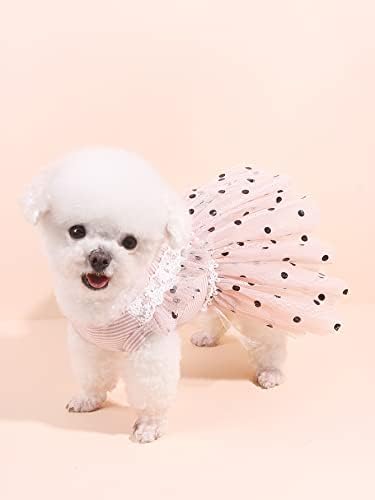 Qwinee polka dot Dot Dog фустан чипка кутре принцеза фустан симпатична мачка забава мрежи фустани за мали средни кучиња девојки