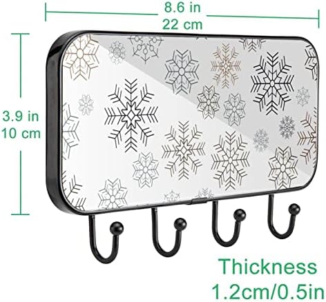 Мека Снегулка Печатење Палто Решетката Ѕид Монтирање, Влезот Палто Решетката со 4 Кука За Капут Шапка Чанта Облека Бања Влезот
