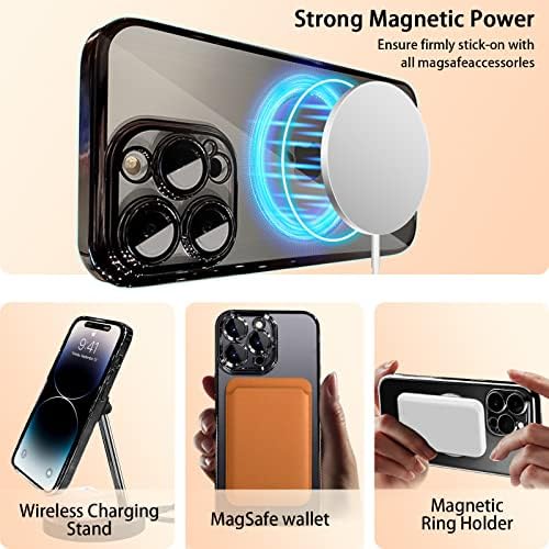 Орхгоп Магнетна Јасна Кутија За Iphone 14 Pro Max Случај [Целосна Заштита На Камерата + Заштитник На Стаклен Екран] [Компатибилен