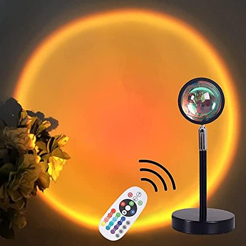 Зајдисонце Светлина Проектор со Далечински Управувач &засилувач; 16 Боја Менување, USB Ноќно Светло, Романтични Подни Светилки