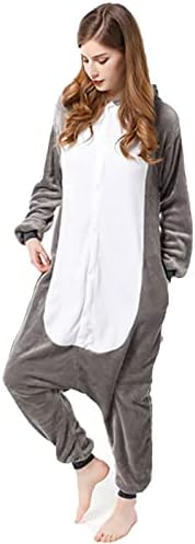 Unisex возрасни животински пижами едно парче костум костум пижама со долги ракави скокање домашна облека за спиење