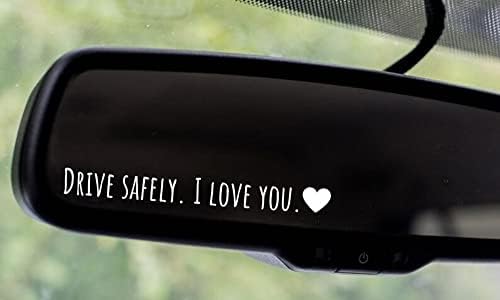 Smart -Drive безбедно, те сакам винил декл | За ретровизорот за ретровизор | Мама, тинејџери, деца, сопруг, сопруга, пријател