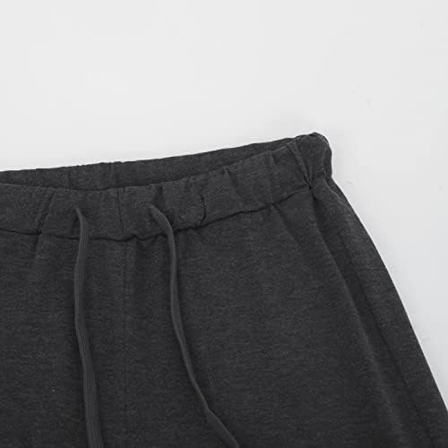 Еластични џемпери на половината, жени карго панталони, обични панталони со високи половини, лабави отворено двојно панталони