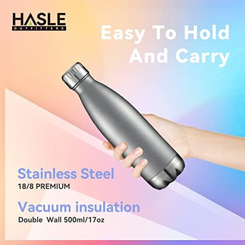 Hasle Outfitters 17oz шишиња со вода од не'рѓосувачки челик Масовно, вакуум изолирани шишиња со вода со двојно метални метални