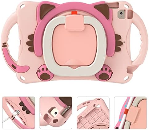 Braecn iPad Mini случај за деца, силиконски шок-отпорен издржлив детски отвор со слатка кутија со лента за носење, зафат на