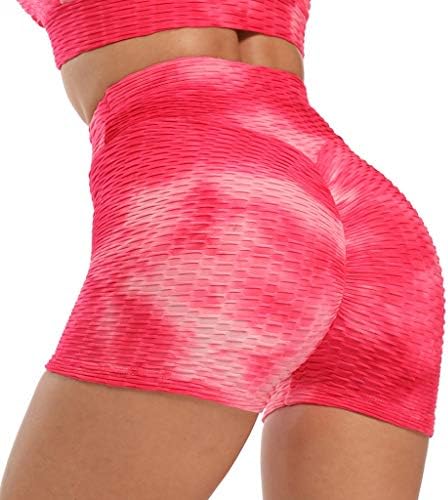 Високи половини од јога шорцеви за жени летни стомачни контроли за кревање на задниот дел од шорцеви за бои за атлетски теретани