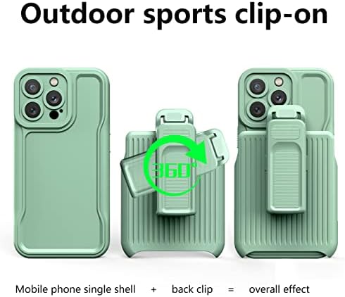 Телефонскиот капак UCAMI Компатибилен со iPhone 13 Pro Max 6.7inch Case со CLIP, со вграден 360 ° ротирачки прстен за заштитен
