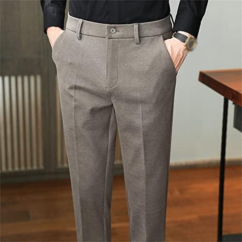 Мажите класичен истегнат деловен удобност, оставата, панталони, поставени рамни предни костуми, панталони, тенки цврсти панталони