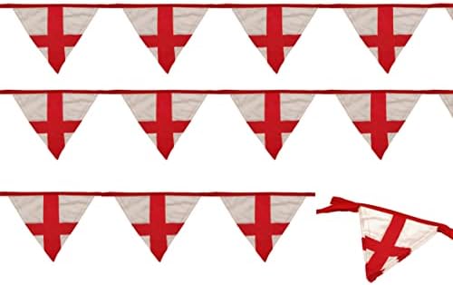 Шачи 5 Метар/10 Знаменца Англија Сент Џорџ Крст Знамиња Триаголник Бантинг Ретро Гроздобер Стил Фифа Светското Првенство Рагби