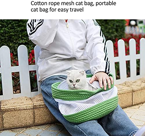 РЕДХОНГ памучно Јаже Мрежест Ранец За носење мачки Што Носи Миленичиња Лесен За Патување Отпорен На Гребење Отпорен На Дишење