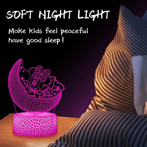 Хатраки 3д Глушец Играчки Ноќно Светло За Деца, 16 Декор Светилка За Промена На Бојата, Топло Бело Светло За Спиење, ИЛУЗИЈА