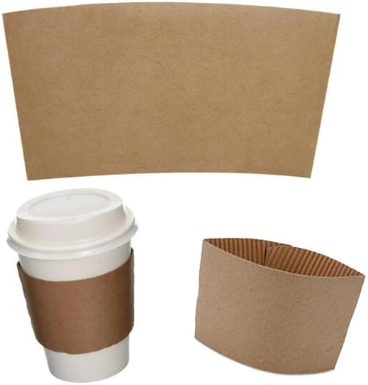 Панталони софтверски ракави за кафе за чаши од 10-20oz - пакет со кутии од 1000 КТ, природен Крафт Браун. Пакет од 1000 брои