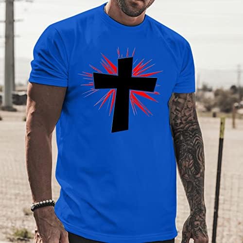 HDDK летни мажи војник со кратки ракави маици со прсти вера Исус крст печатење на врвот на тренингот спортски маица