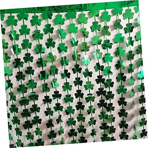 Абаодам 10 парчиња завеса за завеса зелена зелена декор раб завеса зелена проследувачка забава раб фолија завеса Патрик ден