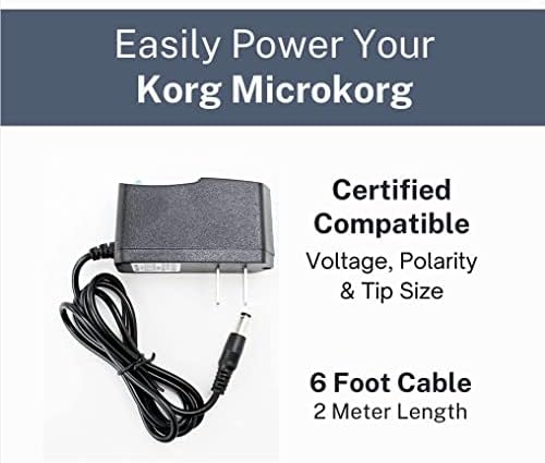 Zawdio 9V Адаптер за напојување за Korg Microkorg - 6 кабел за нозе - замена на KA183