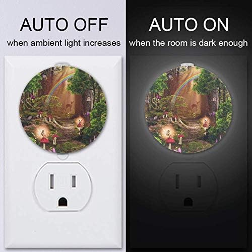 Unicey шумски самовили LED ноќни светлосни сензори за светло за спална соба, ходник и кујна, пакет 2