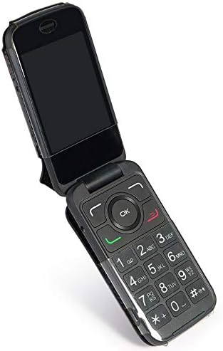 Случај за Alcatel Smartflip/Go Flip 3, NakedCellphone [Black Vegan Leather] Form-Fit Cover со [вграден заштита на екранот] и