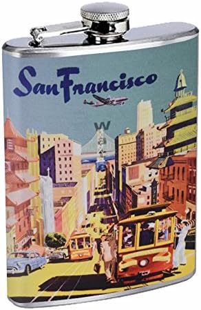 Совршенство Во Стил Колба од Нерѓосувачки Челик 8оз Гроздобер Постер Д-025 Сан Франциско Гроздобер Патување