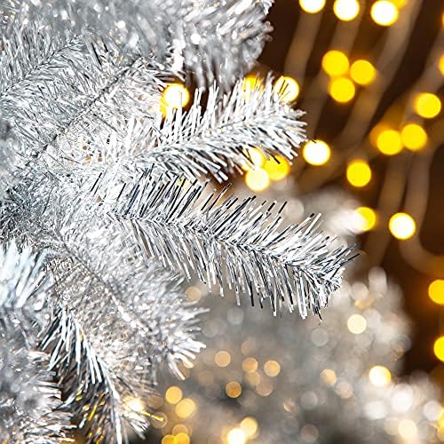 глицхоме 7,5 стапки Сребрена Ламба Вештачка Новогодишна Елка За Празнична Декорација