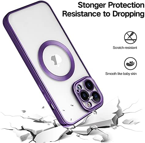 Кангар iPhone 13 Pro Max Случај Магнетни  [Поддршка Magsafe Полнач] Безжичен Анти-Гребење Удар Отпорни Јасно Четири Агол Перница