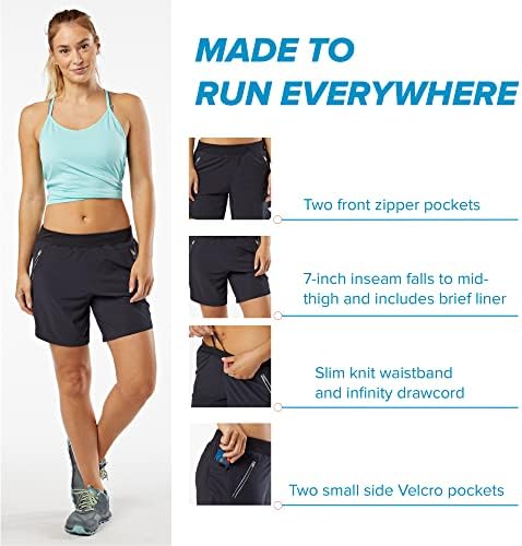 Корса Прегрнете 7 Атлетски шорцеви 2.0 за жени со џебови | Лесна, влага за влага и кратка лагер | За трчање, јога, салата |