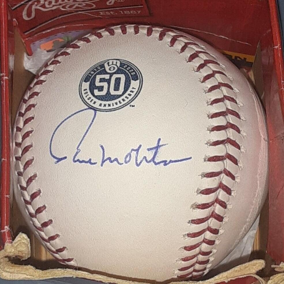 Пол Молитор Милвоки Бруерс Потпиша Автограм 50-Годишнината Млб Бејзбол-Автограм Бејзбол