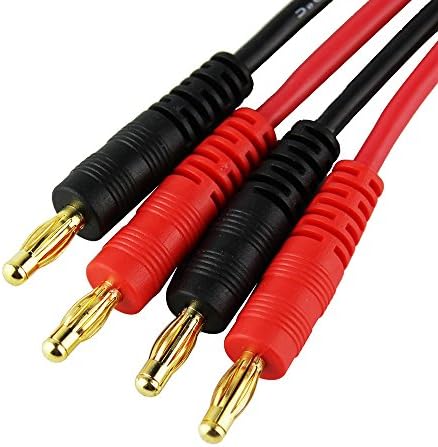 Oliyin 2PCS XT90 до 4,0мм жица за полнач за конектор за банана со силиконски кабел од 30 см 11,8inch 14awg за FPV RC напојување