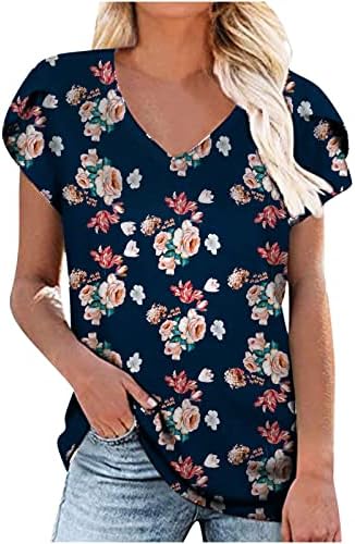 Блуза е за жени есен летен краток ракав 2023 облека мода v вратот памук графичка секси маица 5д 5д