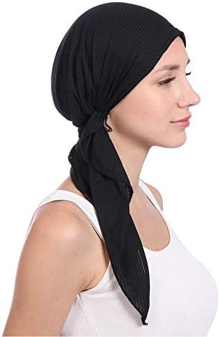 Womenенски памук beanie турбан капа удобна муслиманска истегнување на турбан капа, тенка глава завиткана долга коса слаби хемо