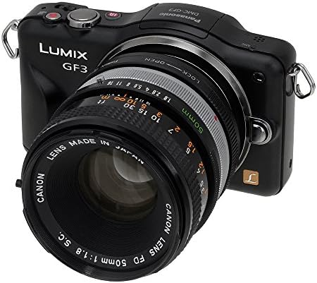 Адаптер за монтирање на леќи Fotodiox, леќи на Canon FD/FL до микро 4/3 олимп пенкало и камери на Panasonic Lumix
