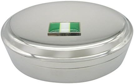 Тенка Гранична Нигерија Знаме Приврзок Овална Ситница Накит Кутија