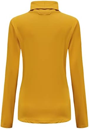 SSLR-Termal-Shirts For-Women-Turtleneck Долги ракави врвови руно наредени зимски тенок вграден исмејник на вратот